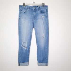 AG Adriano Goldschmied Stevie Destroyed Slim Straight Ankle Jeans 29R